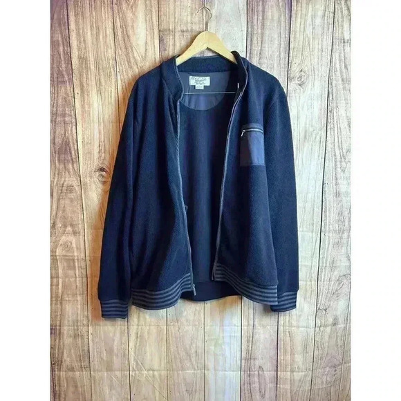An Original Penguin by Munsingwear Full Zip Black Fleece Jacket Men's Size XL - Picture 6 of 8